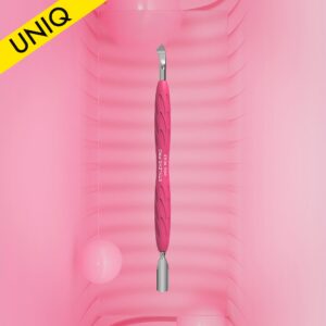 Nagelhautschieber Mit Silikongriff "Gummy" UNIQ 10 TYP 4.2 (Schmaler Runder Schieber + Gebogene Klinge)